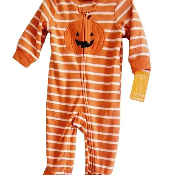 New 6M Carter's pumpkin fleece