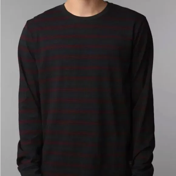 Penny Stock Men’s Layered Crewneck Long sleeve Sweater Striped Long Sleeve (XL)