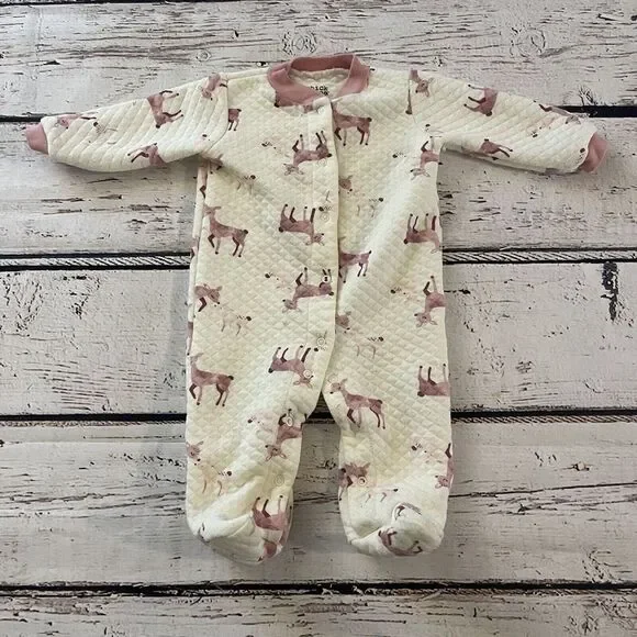 Chickpea Baby Girl Footie Pajamas 6-9 Months Baby Deers‎