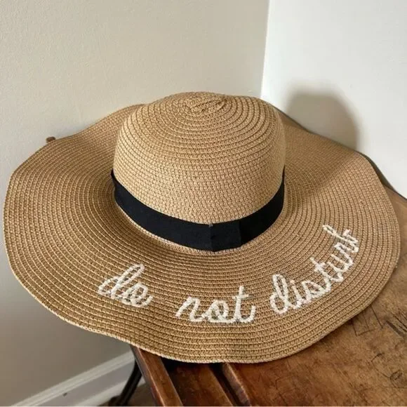 Do Not Disturb wide brim sun hat one size fits most, adult