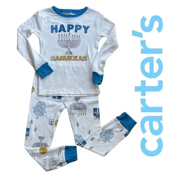 Boys 4T Carter's Hanukkah Top & Bottoms Pajama Set NWT