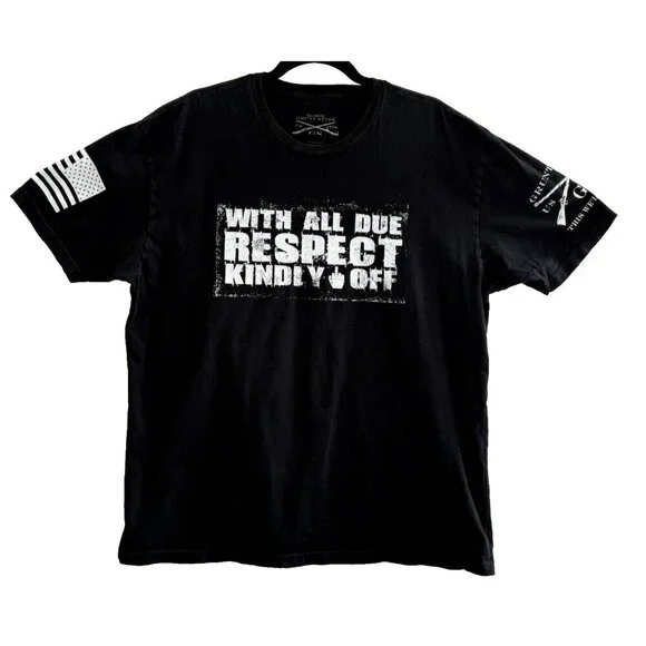 GRUNT STYLE Men Shirt Size XL Black Tee Short Sleeve Due Respect Casual‎ 24-5