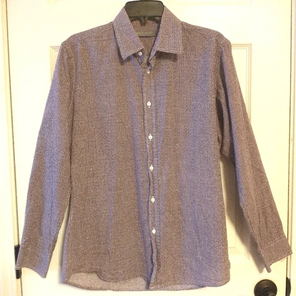 Indochino Button Front Patterned Cotton Shirt
