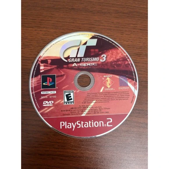 Gran Turismo 3 A-Spec Greatest Hits Sony PlayStation 2 PS2 Game Disc Only Tested