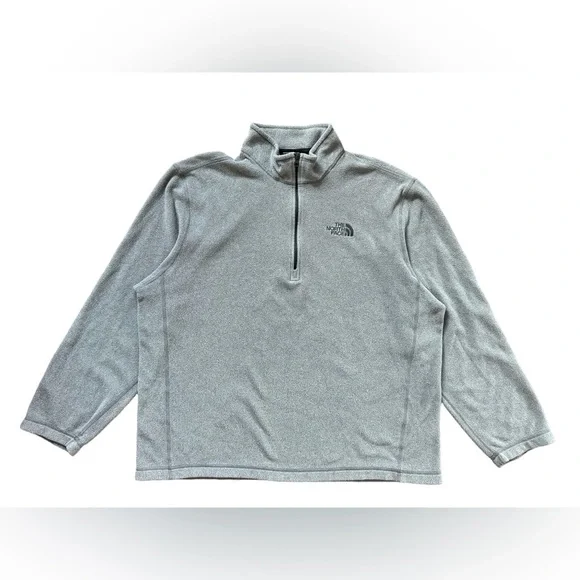 The North Face Sweatshirt Men's TKA 100 Glacier 1/4 Zip Fleece‎ Gray Size XL