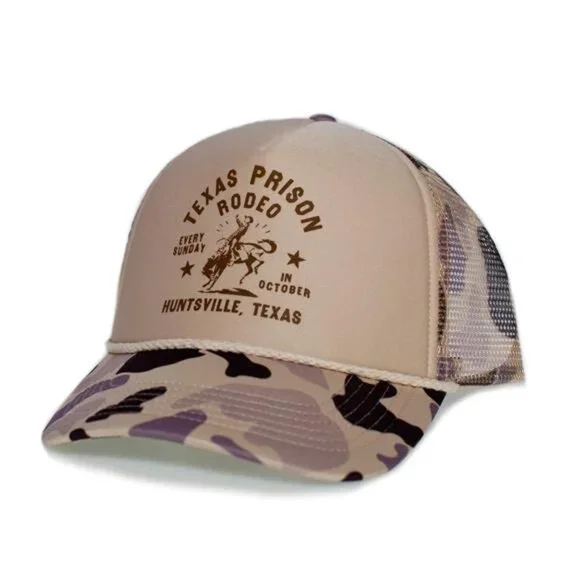 Rare Rodeo Hat Printed USA Trucker Cap Snapback Western Cowboy Texas Pride NWT