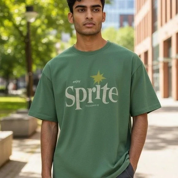 MF Sprite Coca-Cola Graphic T-Shirt Mens Large Green Heather‎ Retro Logo Tee