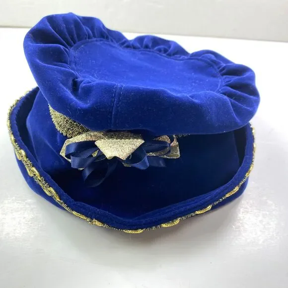 Blue Velvet Cap Hat Youth-Lg Medieval Steampunk Goth Cosplay Theatre Costume 17