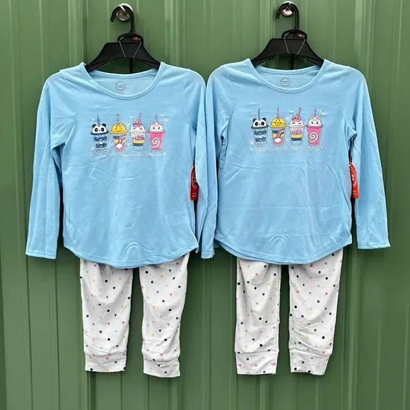 Long Sleeve Top with Jogger Pants Pajama Lounge Sleep 2pc Set 2-Pack Size S