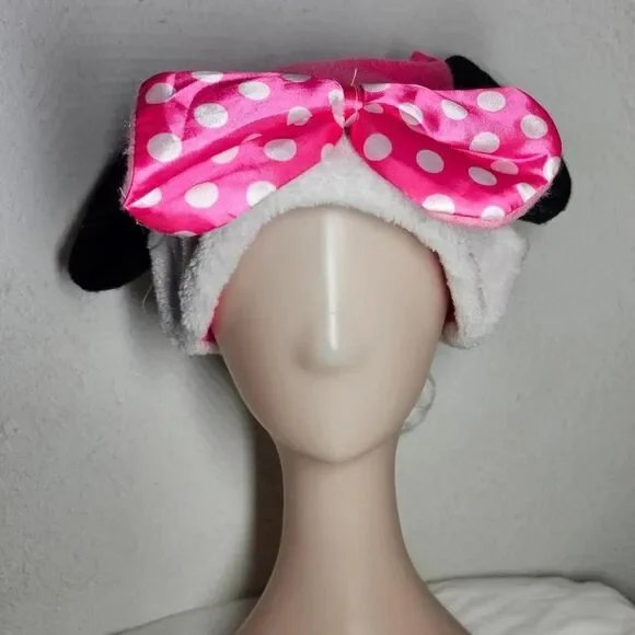 Pink polka dot mickey mouse santa hat