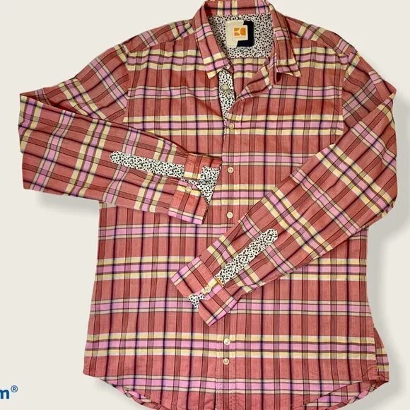 Boss Orange lightweight button down shirt, contrast cuffs & collar, Large‌‌‌‌‌‌