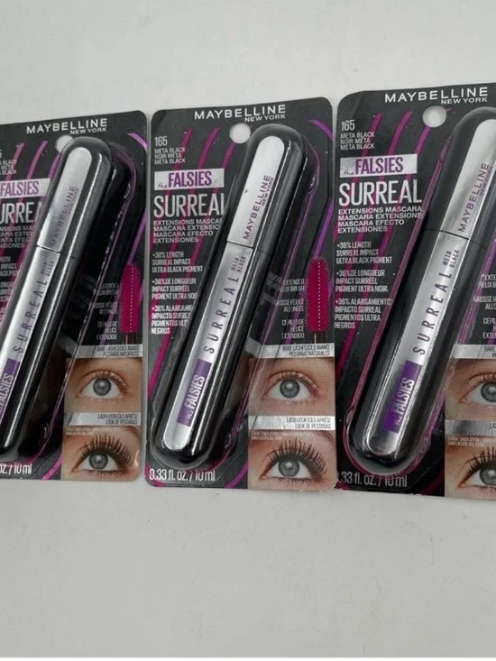 Lot of 3 - Maybelline Falsies SURREAL Extensions Mascara - Meta Black #165
