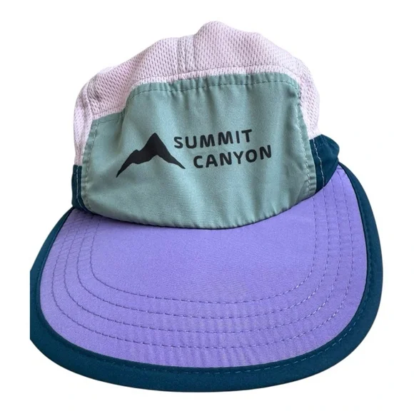 Territory Run Co Summit Canyon Pink and Purple Five Panel Running Hat
