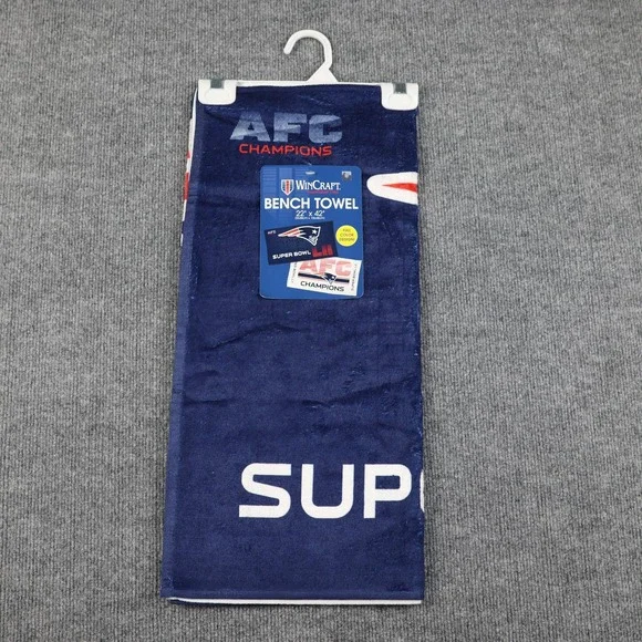 New England Patriots Bench Towel 22x42 NFL Football Super Bowl LII AFC Champions