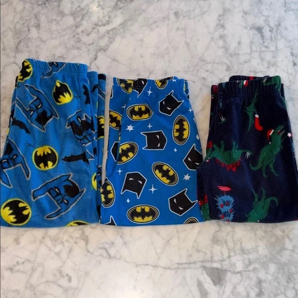 Carter's Kids Pajama Dinosaur Festive & Batman Bottoms Bundle  5/6Y