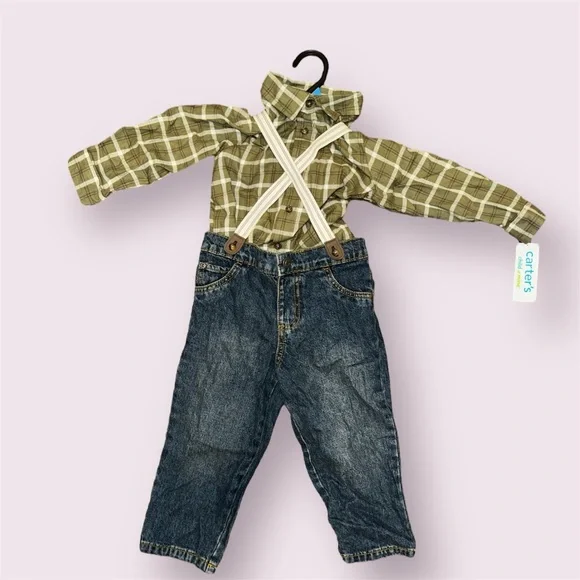Carter’s 2-Piece Suspender Outfit | Baby Boy 24M‎ NWT