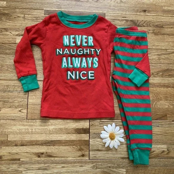Carters Never Naughty‎ Always Nice Pajamas Size 18 Months