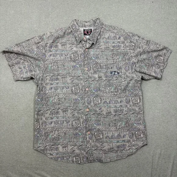 GOTCHA Hawaiian Tribal Shirt Men's Large 80s