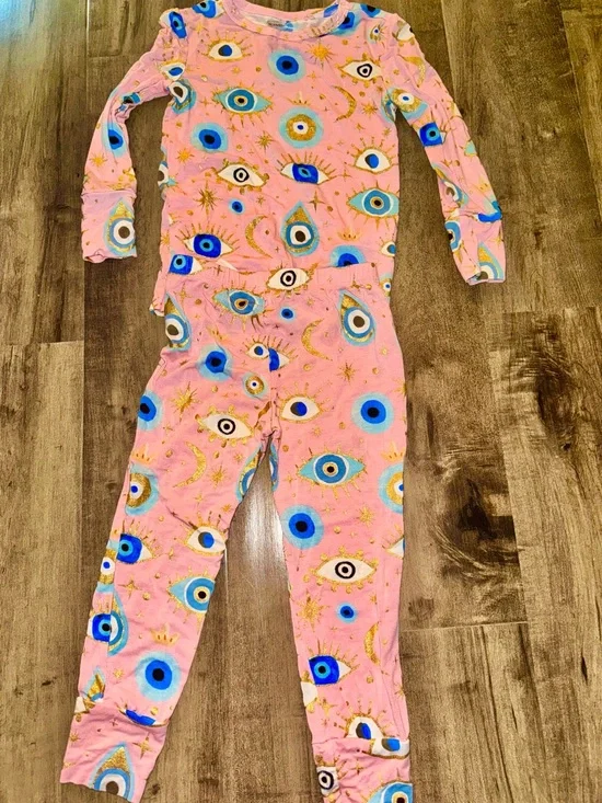Posh Peanut Fiona Evil Eye Bamboo Pajama Set 3T/4T HTF OG print