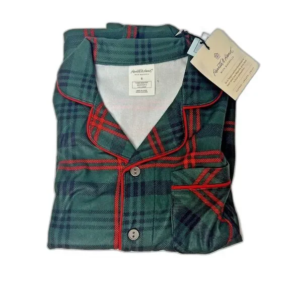 Hearth & Hand Baby Toddler Plaid 2pc Pajama Set Green/Red Holiday Christmas NEW!