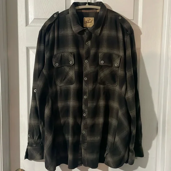Jeremiah American Legacy Brown Flannel Button-Up Shirt XXL