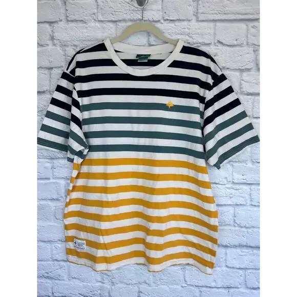 LRG Rhythm‎ Section Short Sleeve All Over Stripe 100% Cotton Tee Large