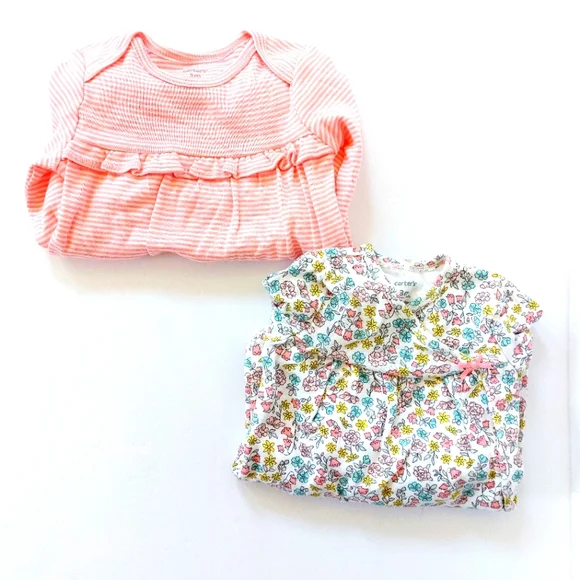 NWOT Baby‎ Girl Floral & Stripe Sleep Sack/Nightgown 3m Carter's