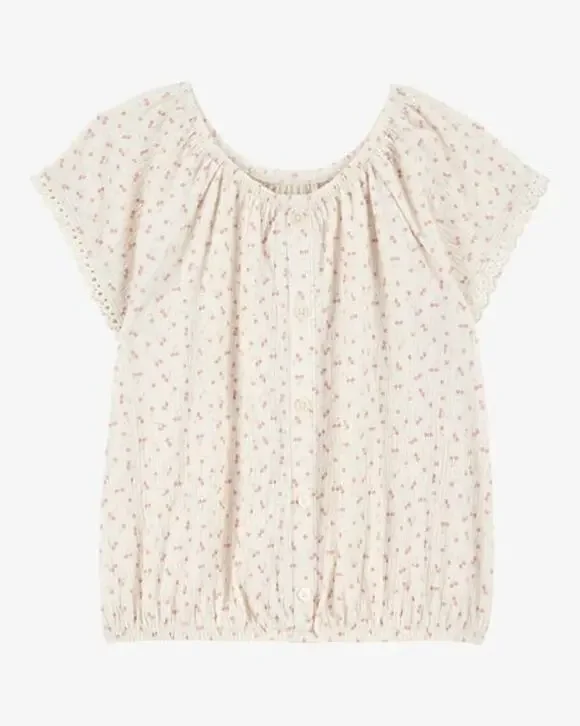 NEW! Carter’s 14 Kid Short-Sleeve Cherry-Print Fashion Top - Ivory