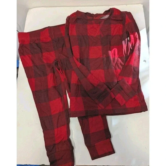 Rachel Parcell Kids Sz 2‎ Red Black Buffalo Plaid Long Sleeve Pajamas Set NWT