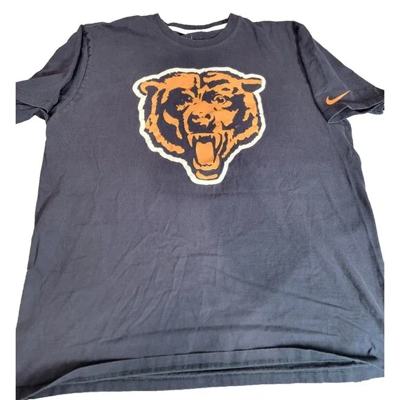 NFL Team Apparel Chicago Bears Big Graphic Logo Shirt XL Navy