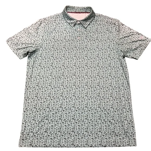 Maelreg Performance Polo Men’s Large Stretch Short Sleeve Golf Casual Palm Fish