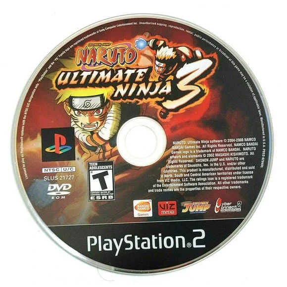 NARUTO ULTIMATE NINJA 3 -‎ PS2 GAME - DISC ONLY!