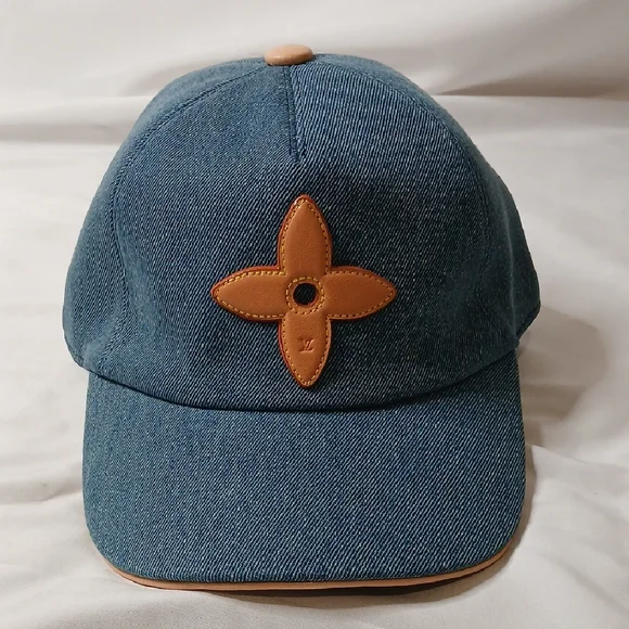 Louis Vuitton Denim and Leather Flower Cap