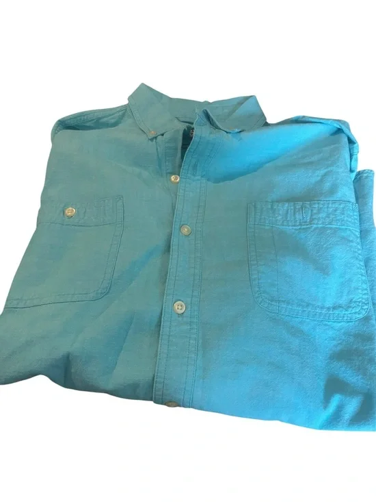 Chaps Turquoise Button-Down Casual Shirt like new size large