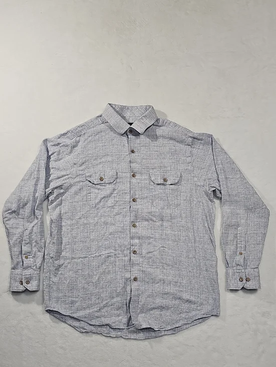 Hart Schaffner Marx Light Blue Button-Front Casual Shirt