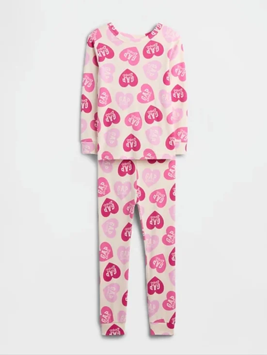 NWT babyGap x Barbie 100% Organic Cotton Pajamas 2/4/6T Pink Heart PJ 2pc Sleep