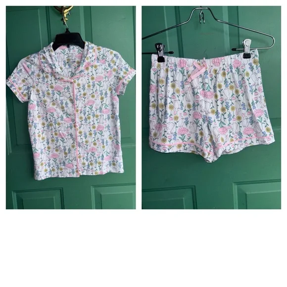 Wonder Nation large 10/12 Floral Bunny Pajama Set
