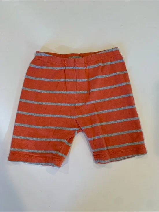 Carter's Simple Joys Bots 4T Coral and Gray Striped Cotton Knit Pajama Shorts