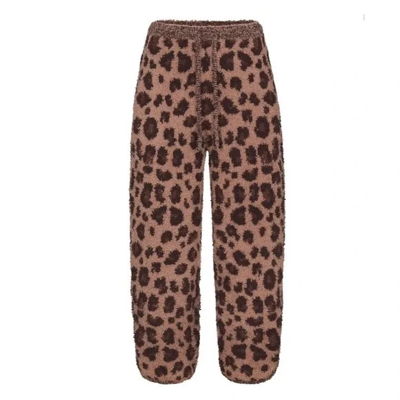 SKIMS Kids Cozy Fair Isle Leopard Print‎ Pajama Jogger Bottoms Size 2T 3T