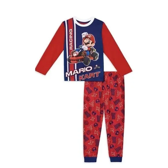 Mario Kart Racing Boys Lightweight 2pc PJ Set Size 6/7