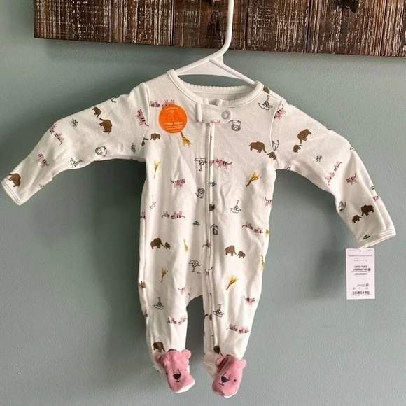 Newborn Just One you made by Carter’s 2-Way Zip Cotton Sleep & Play Pajamas