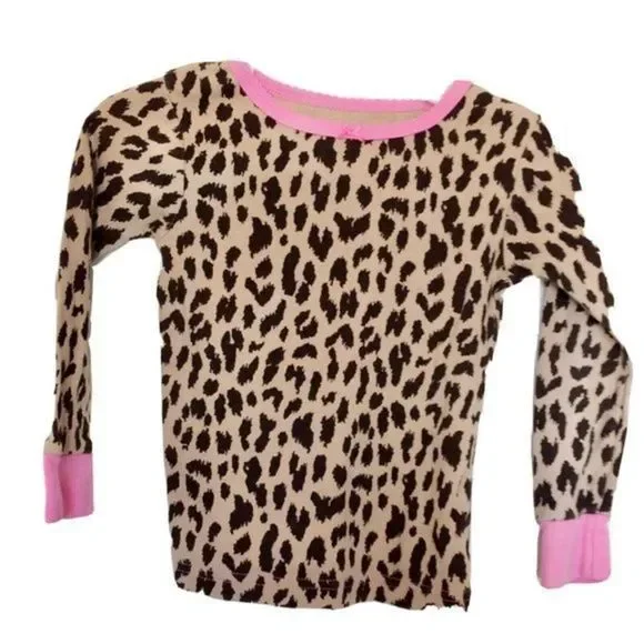 Carters Long Sleeve Top Blouse  Animal Print  Pink Brown Size 3 Toddler Girls