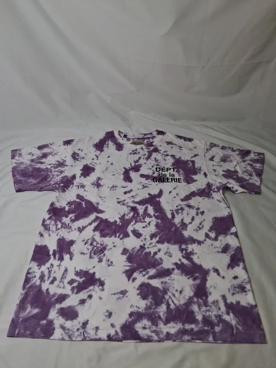 Gallery Dept Purple and White Tie-Dye Short Sleeve Tee