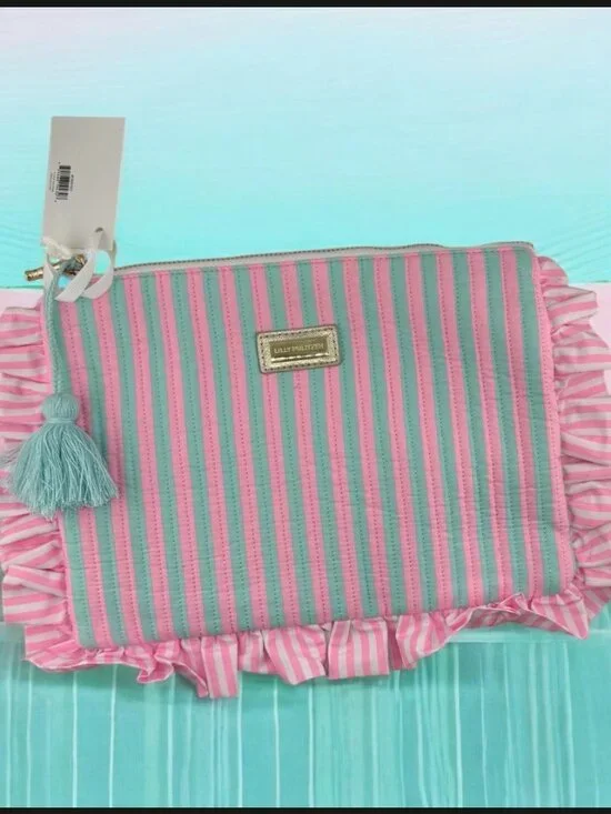 NWT LILLY PULITZER RUFFLE PENCIL POUCH