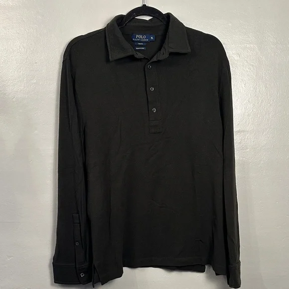 Ralph Lauren Wool Blend Long sleeve Polo charcoal Size X-large
