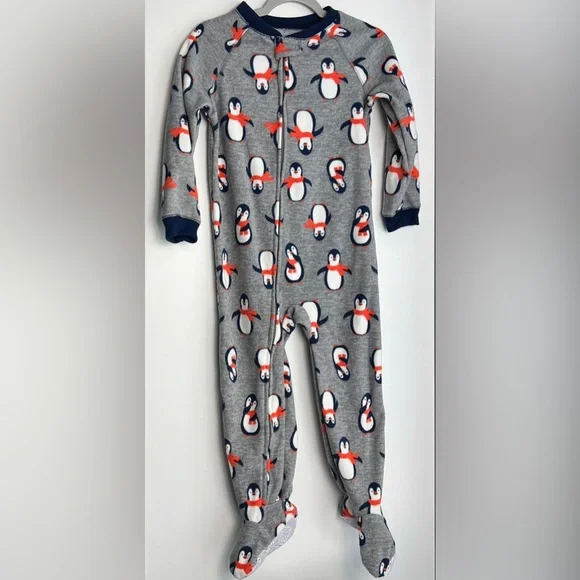 NWOT‎ Toddler Boys Fleece Penguins Footed Pajama Just One You Made by Carter's