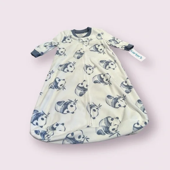 NWT Baby Carter's Cozy Panda Print Sleep Sack Size 3-6 Months