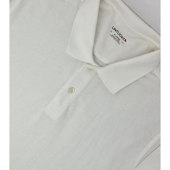 UNTUCKit Polo Shirt Men's XL White Short Sleeve Casual Gondola Pima Cotton‎