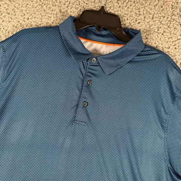 Maelreg Performance‎ Polo Shirt Mens XL Blue Geometric Golf Athletic