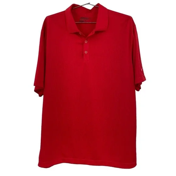 Nike Golf Tour Performance Dri-FIT Red Polo‎ Shirt Mens Large Short Sleeve